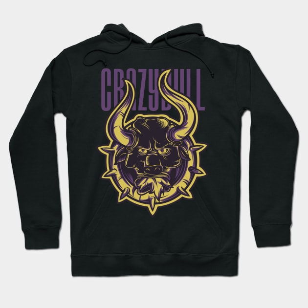 The Crazy Bull Hoodie by Kingdom Arts and Designs